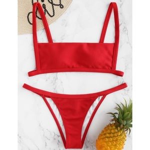 ✨3/$30✨Zaful Ribbed Hook String Bikini
